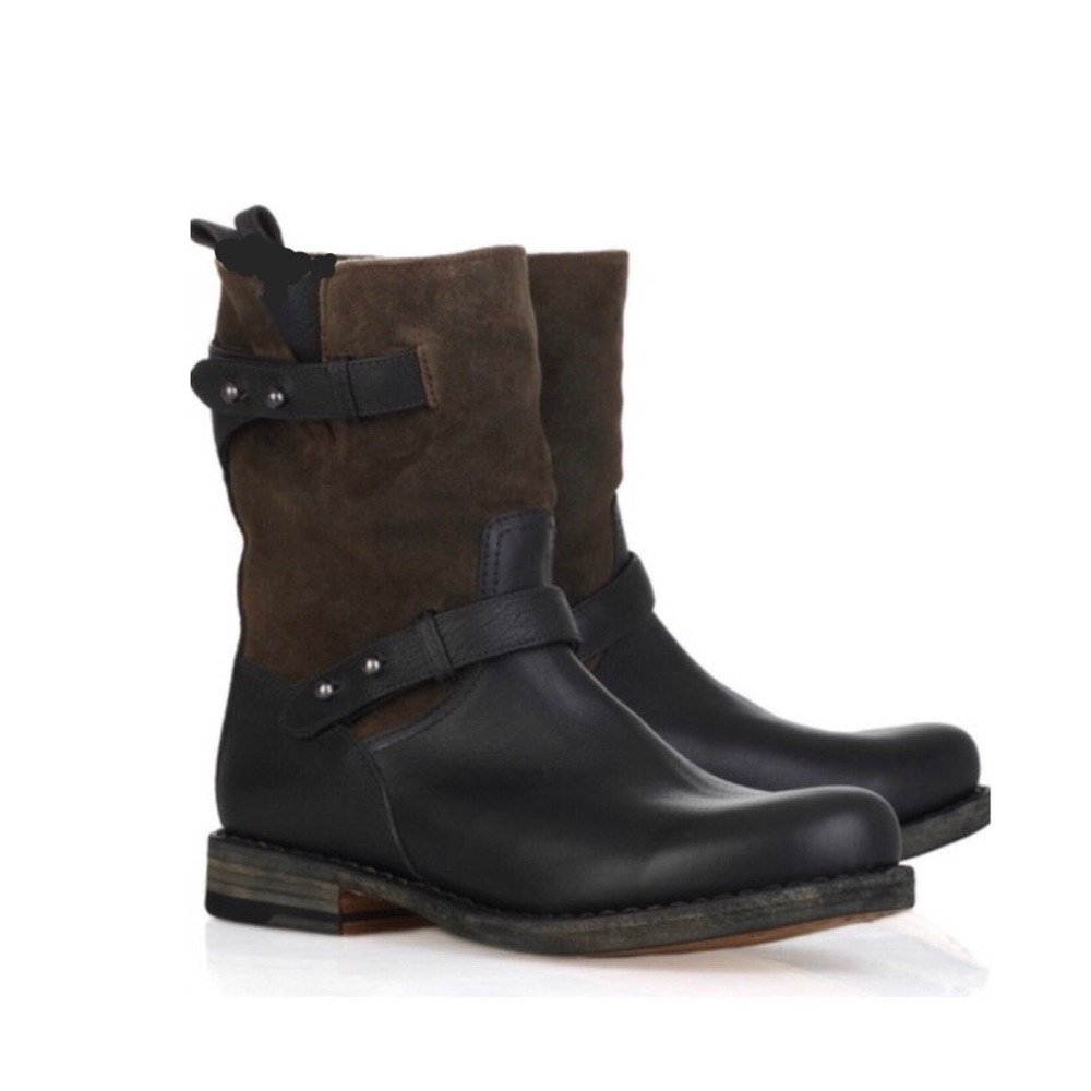 RAG & BONE Moto Two Tone Suede & Leather Festival Boots 9.5